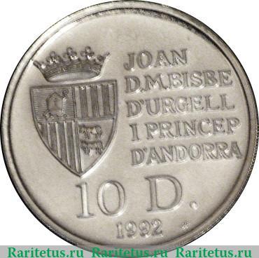 10 динеров 1992 года   Андорра