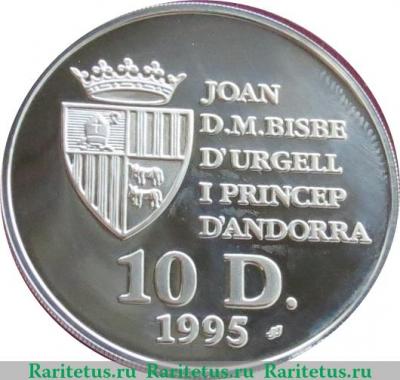 10 динеров 1995 года   Андорра