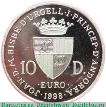 10 динеров 1998 года   Андорра