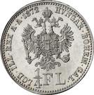 Реверс монеты ¼ флорина 1872-1875 годов   Австрия