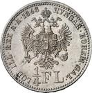 Реверс монеты ¼ флорина 1867-1871 годов   Австрия