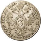 Реверс монеты 3 крейцера 1837-1848 годов   Австрия