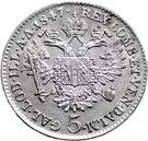 Реверс монеты 5 крейцеров 1837-1848 годов   Австрия