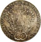 Реверс монеты 20 крейцеров 1829-1830 годов   Австрия