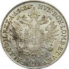 Реверс монеты 20 крейцеров 1831-1835 годов   Австрия