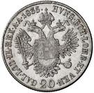 Реверс монеты 20 крейцеров 1835-1836 годов   Австрия