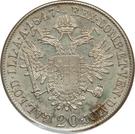 Реверс монеты 20 крейцеров 1837-1848 годов   Австрия