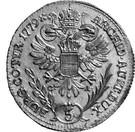 Реверс монеты 5 крейцеров 1772-1779 годов   Австрия