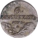 Реверс монеты 6 крейцеров 1795 года   Австрия