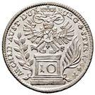 Реверс монеты 10 крейцеров 1754-1765 годов   Австрия