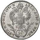 Реверс монеты 10 крейцеров 1790-1792 годов   Австрия