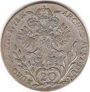Реверс монеты 20 крейцеров 1768-1780 годов   Австрия