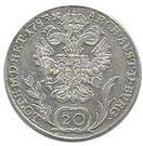 Реверс монеты 20 крейцеров 1781-1790 годов   Австрия