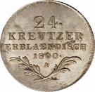 Реверс монеты 24 крейцера 1800 года   Австрия