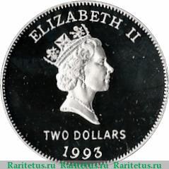 2 доллара 1993 года   Бермуды