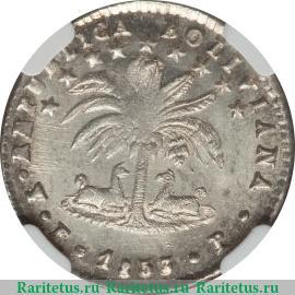 Реверс монеты 1 суэльдо 1853-1859 годов   Боливия