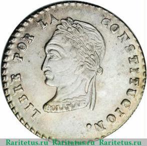 Реверс монеты 1 суэльдо 1855-1856 годов   Боливия