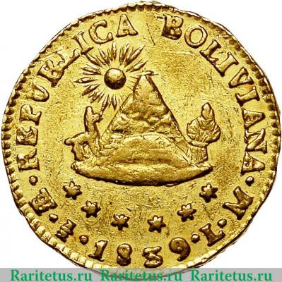 Реверс монеты ½ скудо 1834-1840 годов   Боливия
