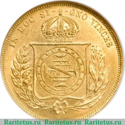 Реверс монеты 10000 рейсов 1853-1889 годов   Бразилия