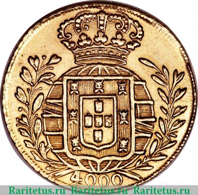Реверс монеты 4000 рейсов 1818-1822 годов   Бразилия