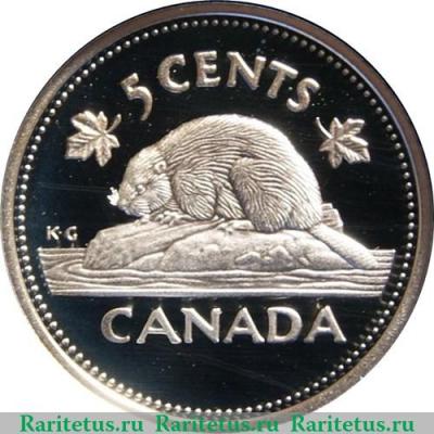 Реверс монеты 5 центов 2002 года   Канада