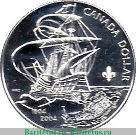 Реверс монеты 1 доллар 2004 года   Канада