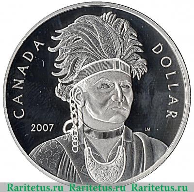 Реверс монеты 1 доллар 2007 года   Канада