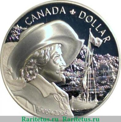 Реверс монеты 1 доллар 2008 года   Канада