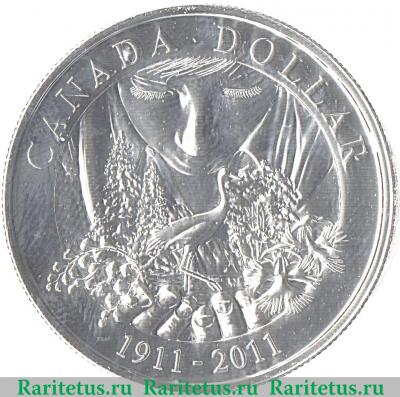 Реверс монеты 1 доллар 2011 года   Канада