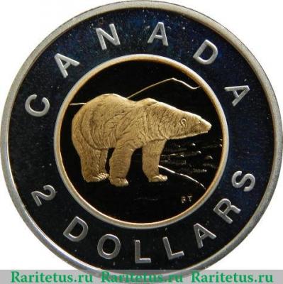 Реверс монеты 2 доллара 2002 года   Канада