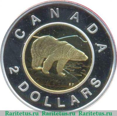 Реверс монеты 2 доллара 2006 года   Канада