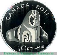 Реверс монеты 10 долларов 2011 года   Канада