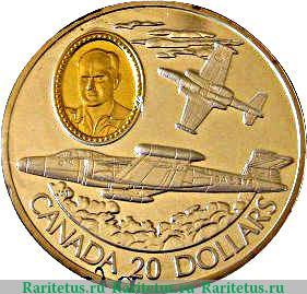 Реверс монеты 20 долларов 1996 года   Канада