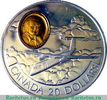 Реверс монеты 20 долларов 1999 года   Канада