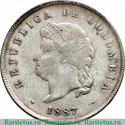 50 сентаво 1887 года   Колумбия
