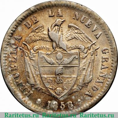 1 песо 1855-1859 годов   Колумбия