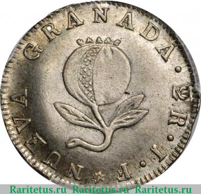 Реверс монеты 2 реала 1819-1820 годов   Колумбия