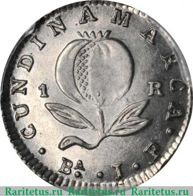 Реверс монеты 1 реал 1821 года   Колумбия