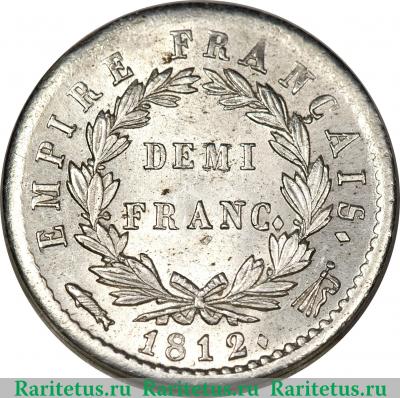 Реверс монеты ½ франка 1809-1814 годов   Франция