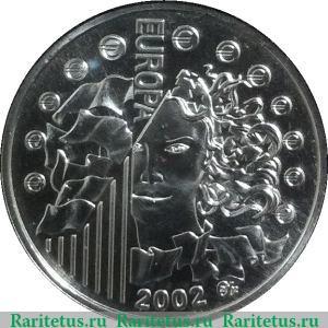 Реверс монеты ¼ евро 2002 года   Франция