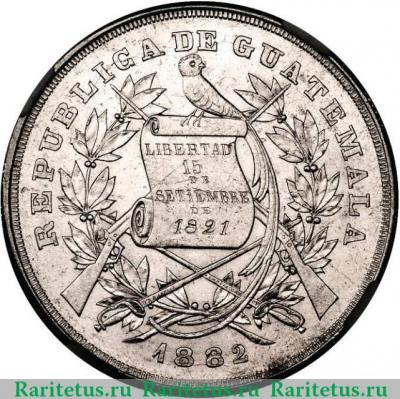 1 песо 1882-1889 годов   Гватемала
