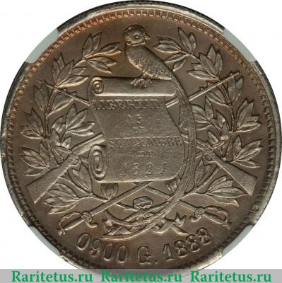 1 песо 1888-1889 годов   Гватемала
