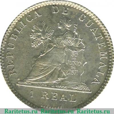 Реверс монеты 1 реал 1899 года   Гватемала