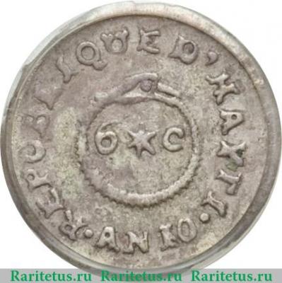 Реверс монеты 6 сантимов 1813 года   Гаити