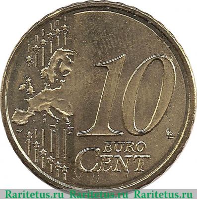 Реверс монеты 10 евроцентов 2014-2018 годов   Андорра