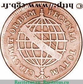 Реверс монеты 40 рейсов 1753-1757 годов   Ангола
