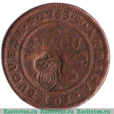 Реверс монеты 1 макута 1762-1770 годов   Ангола