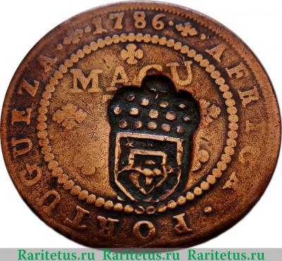 Реверс монеты 1 макута 1785-1786 годов   Ангола