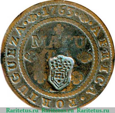 Реверс монеты 2 макуты 1762-1770 годов   Ангола