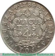 Реверс монеты 4 макуты 1783-1784 годов   Ангола